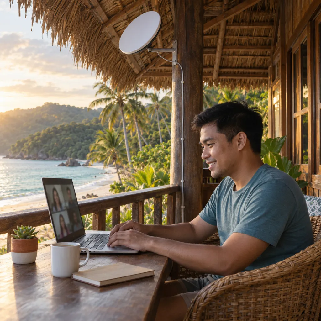 Illustration of connected work in a rural setting