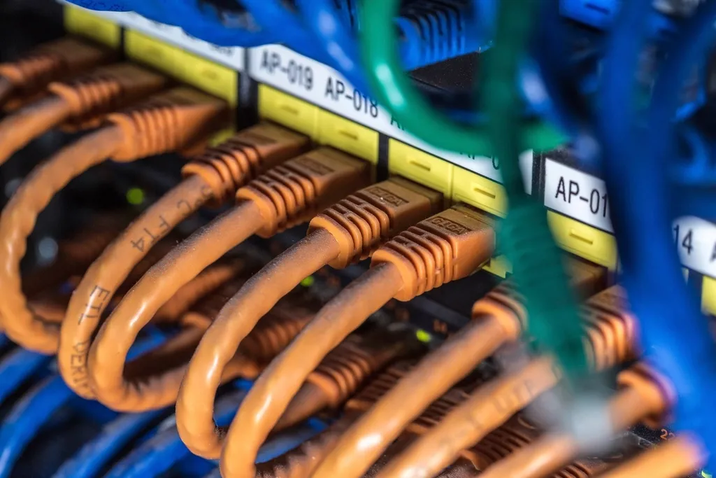 Illustrative: network cables connecting equipment